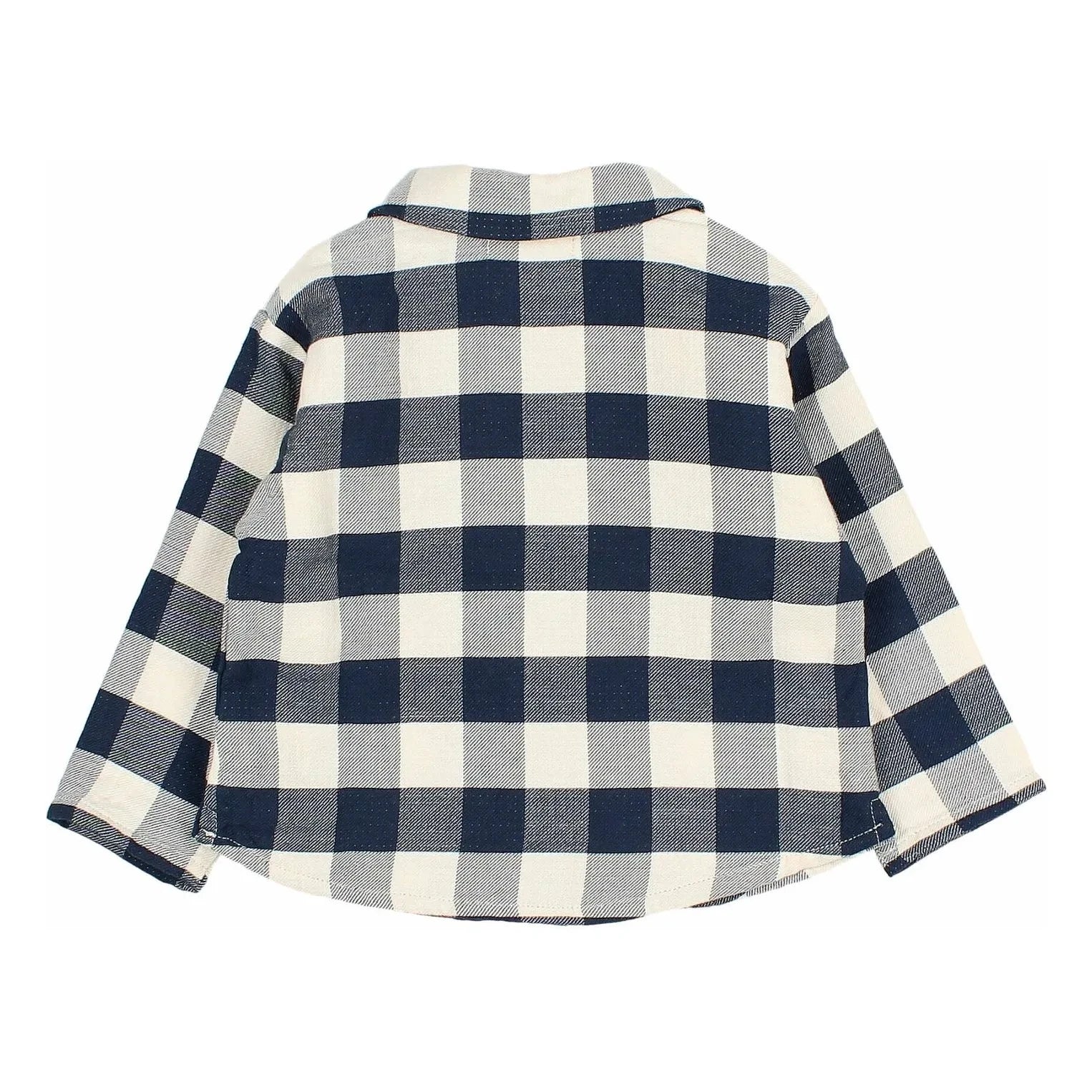 Búho - Camisa a cuadros escoceses para bebé | Azul marino