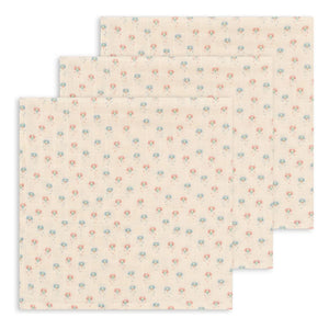 Konges Sløjd - Paños de muselina de algodón orgánico Pipa Petite - Set de 3 | Rosa empolvado