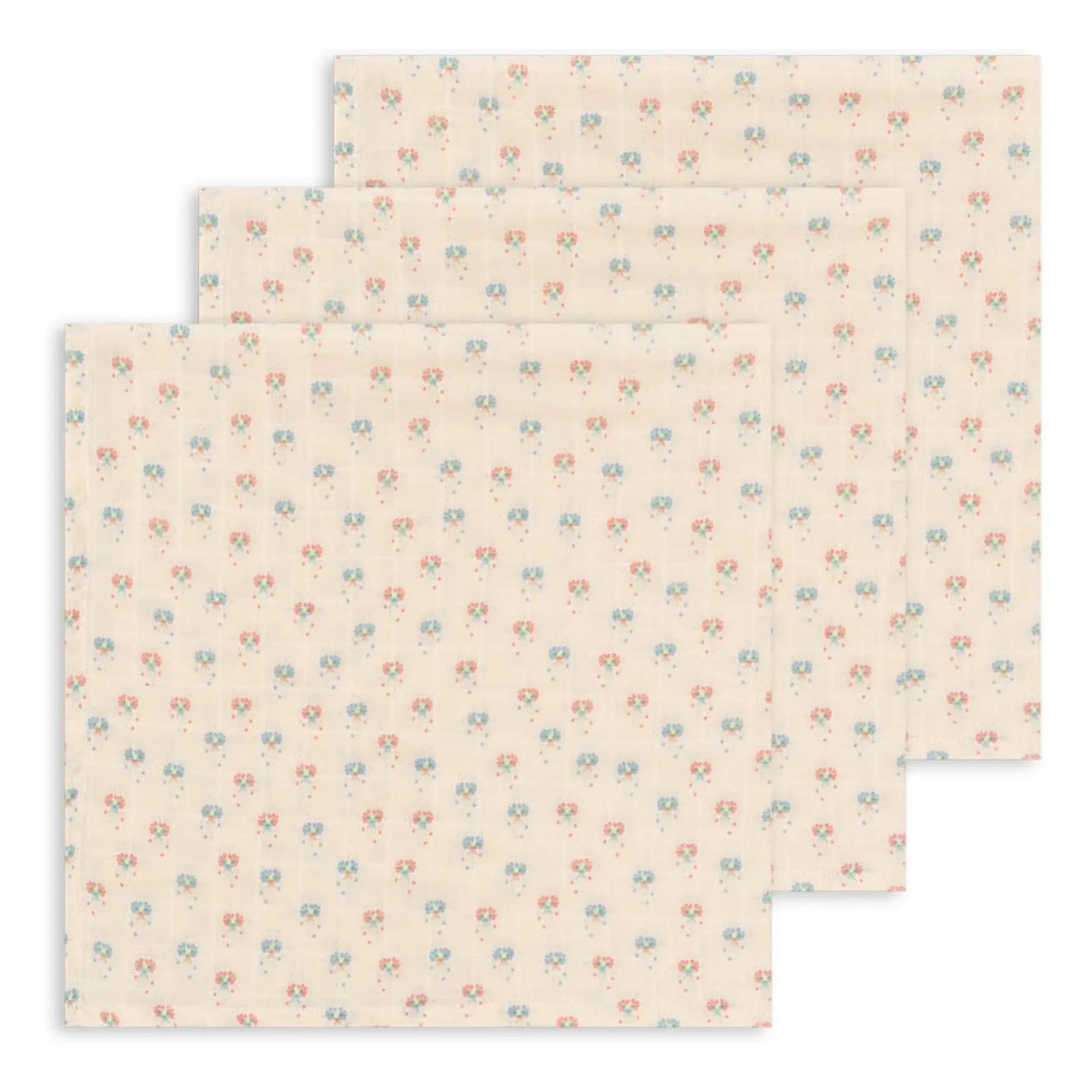 Konges Sløjd - Paños de muselina de algodón orgánico Pipa Petite - Set de 3 | Rosa empolvado