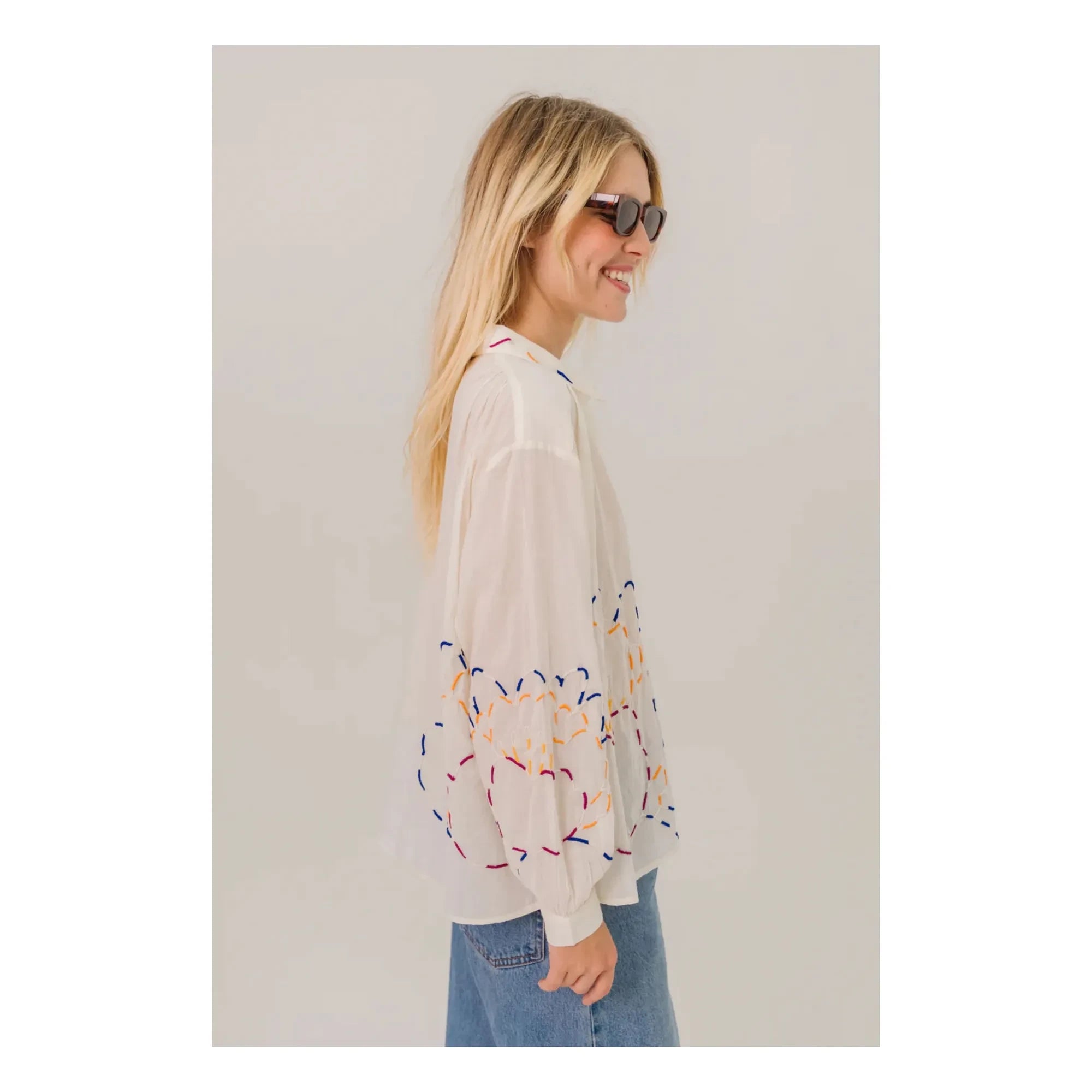 Sacrécoeur - Camisa de voile de algodón Ali Pivoine | Blanco
