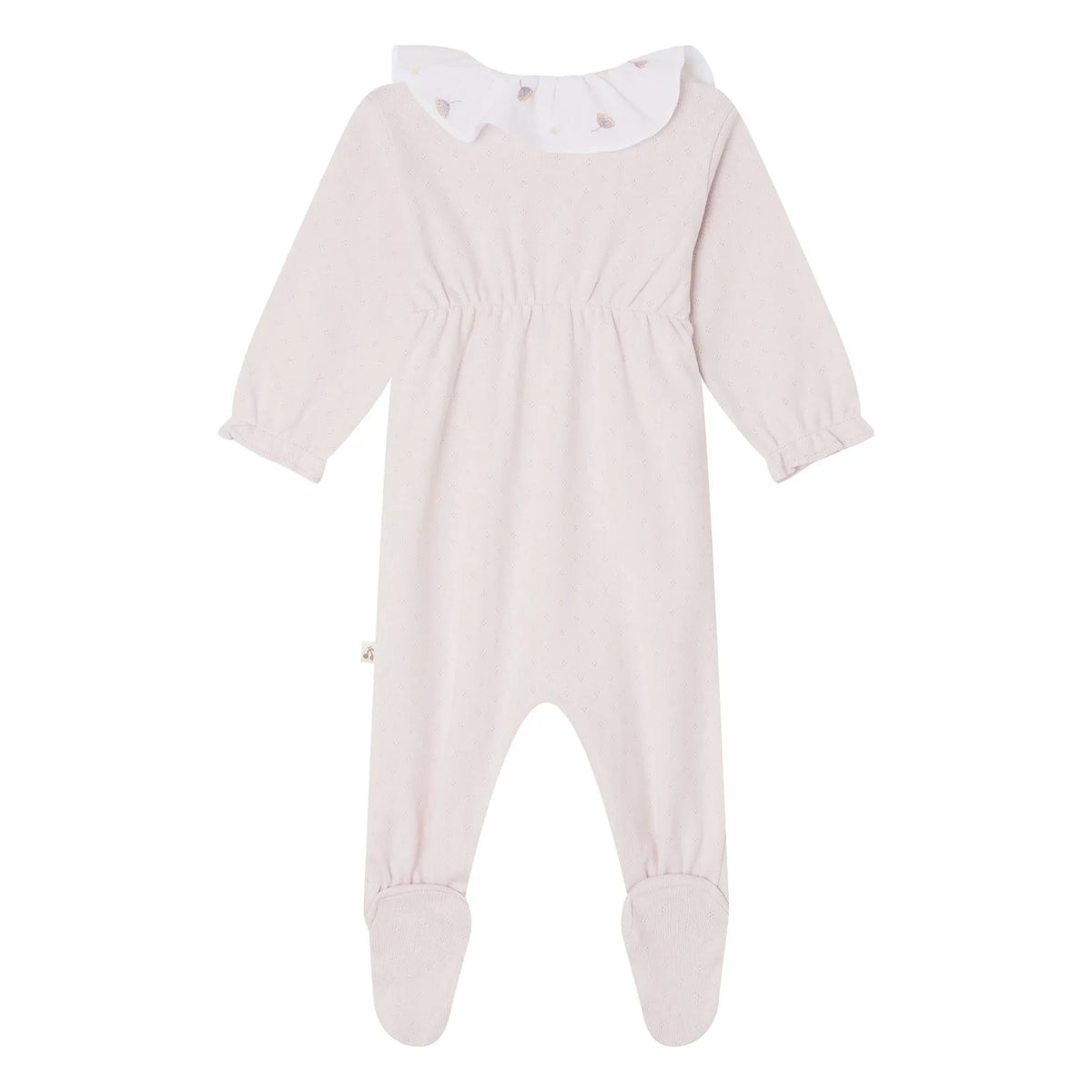 Bonpoint - Pijama de algodón orgánico Lintina Pointelle | Rosa claro
