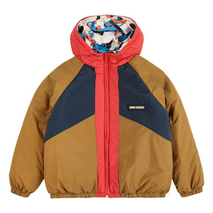 Bobo Choses - Chaqueta impermeable de fibra reciclada de doble cara | Blanco