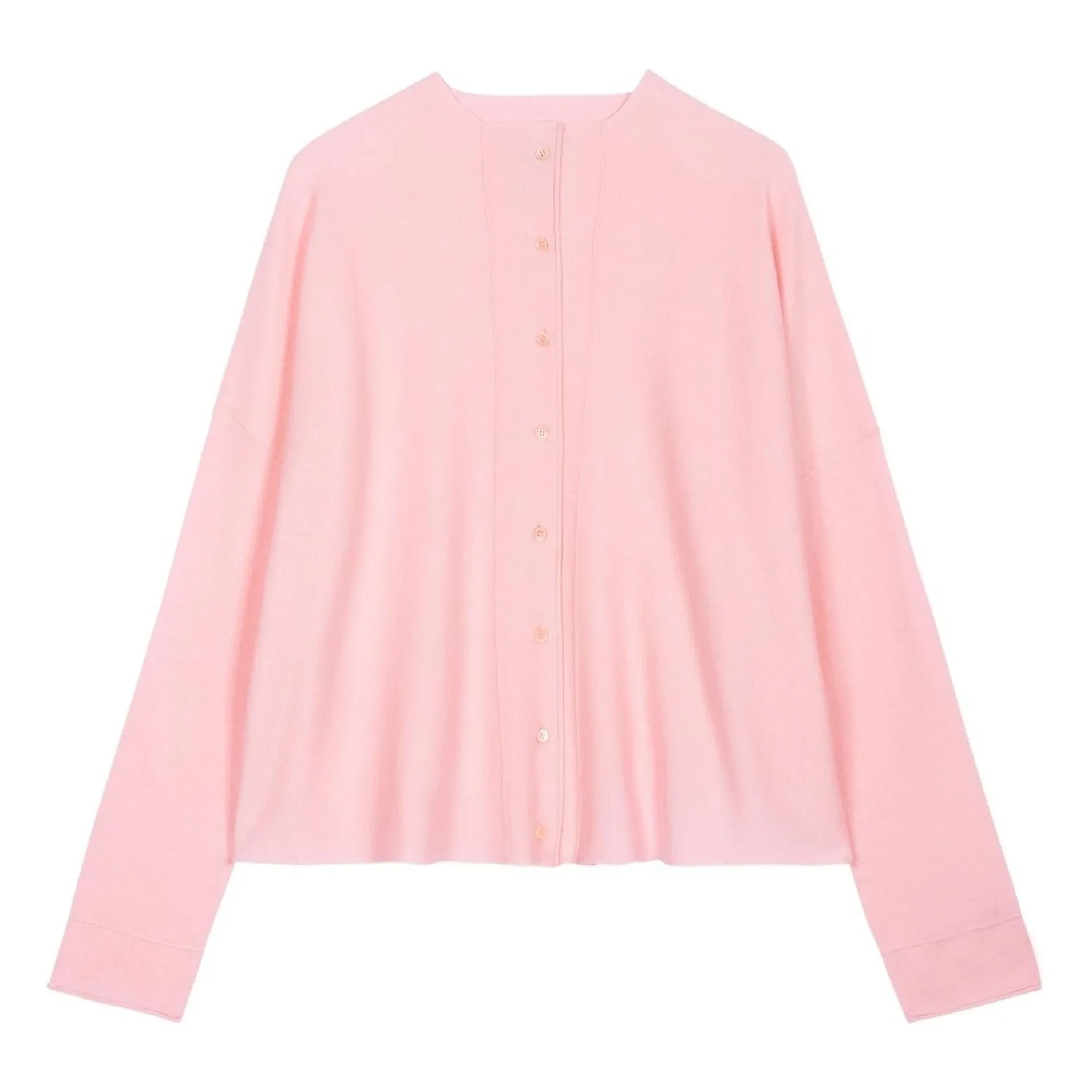 Bompard - Cárdigan minimalista oversize de algodón y cachemir | Rosa