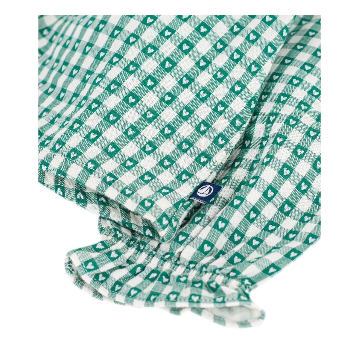 Petit Bateau - Blusa de algodón orgánico Vichy | Verde