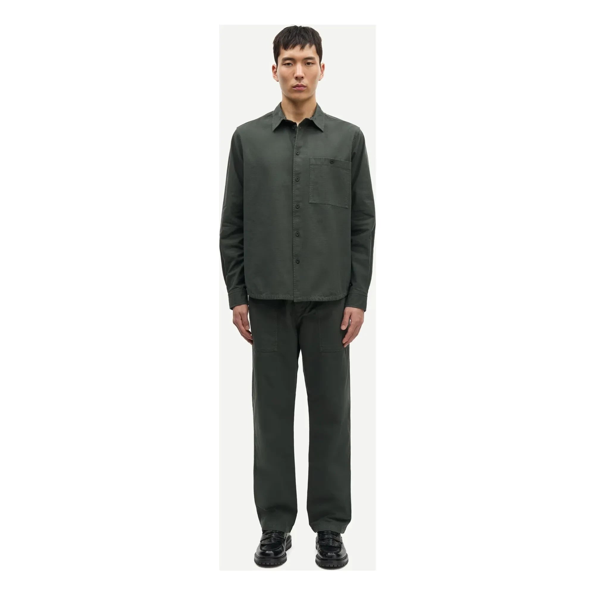 Samsoe Samsoe - Pantalón Sajabri 15840 Algodón orgánico | Verde oscuro