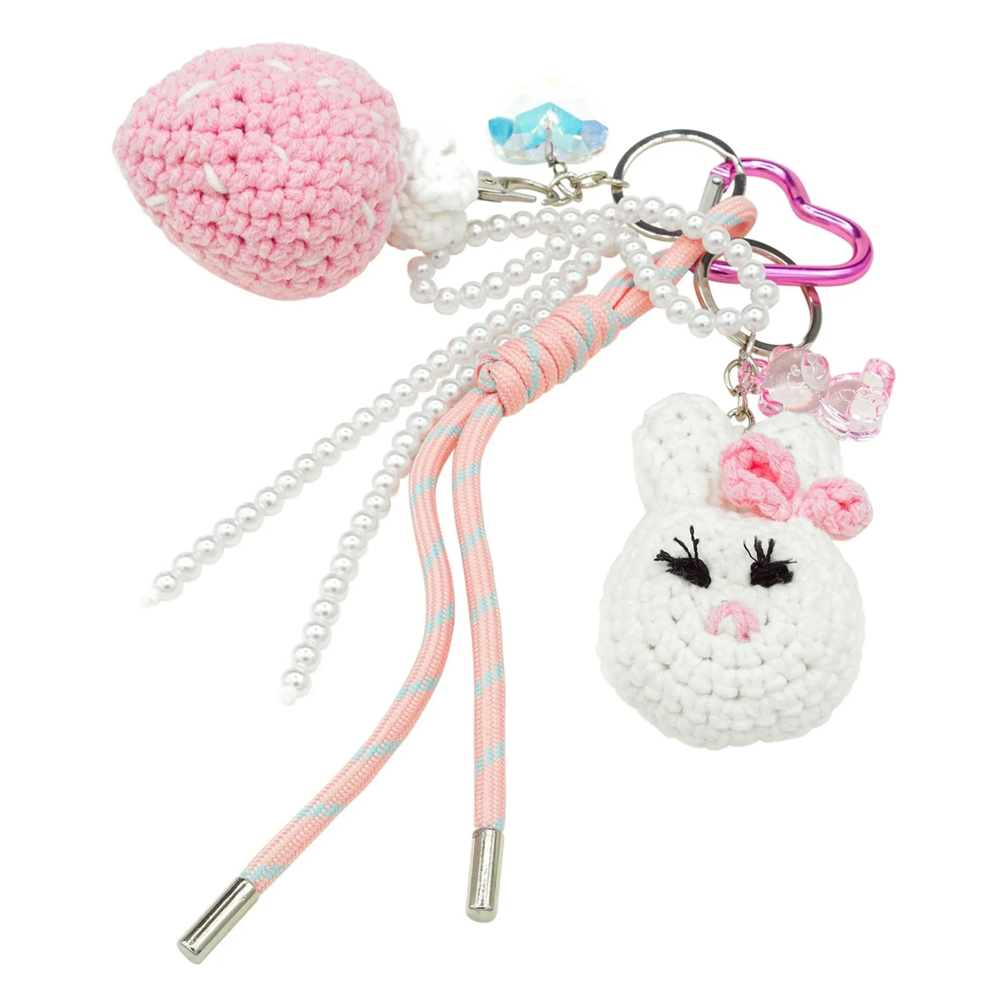 La Petite Épicerie - Conjunto de dijes de ganchillo - Rosa glamuroso