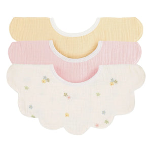 Soft Spot - Baberos de algodón orgánico con diseño de hojas de margarita - Set de 3