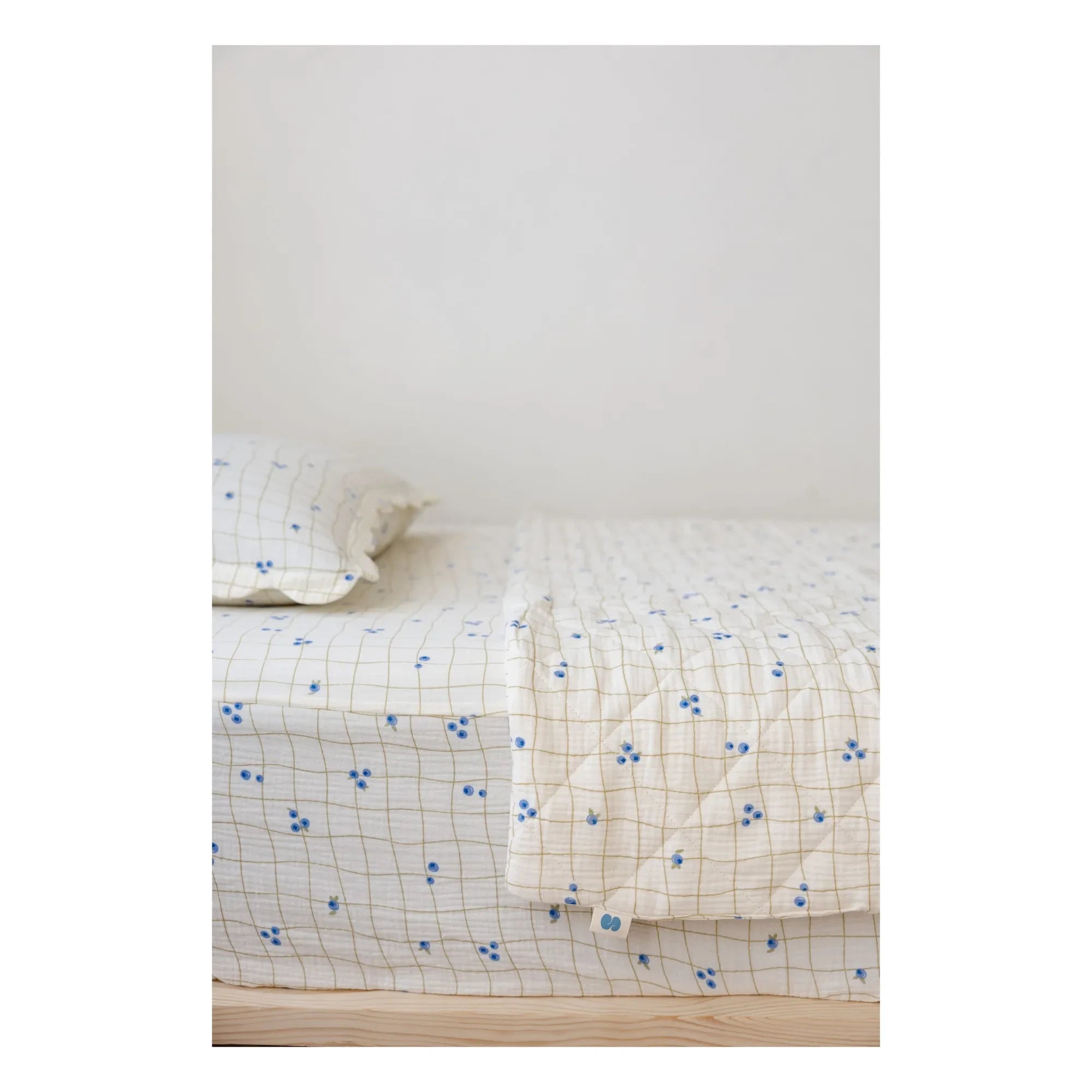 Soft Spot - Sábana ajustable de algodón orgánico Arándanos