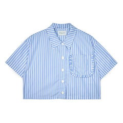 Mipounet - Camisa corta de rayas Sia | Azul claro