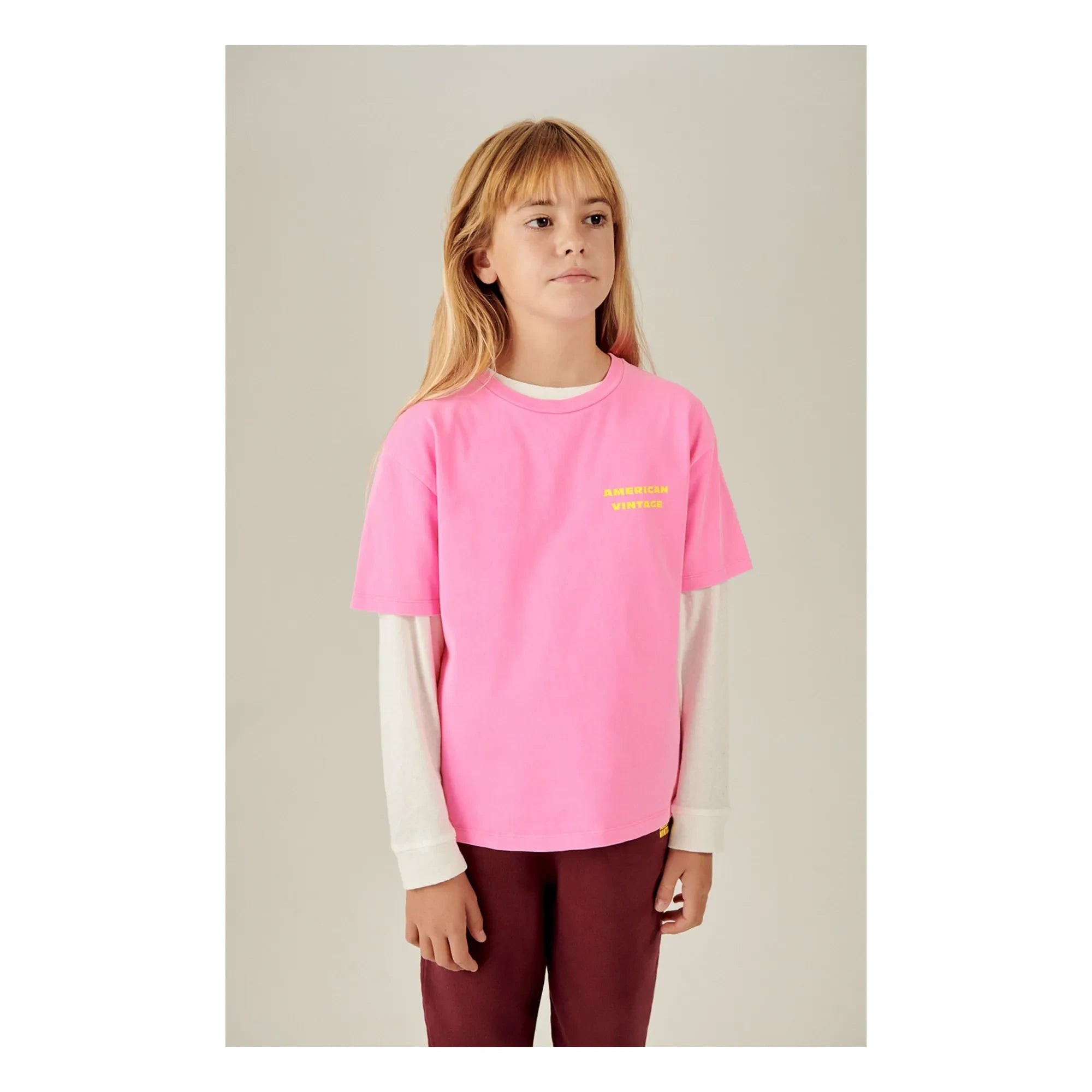 American Vintage - Fizvalley Tişört | Floresan pembe
