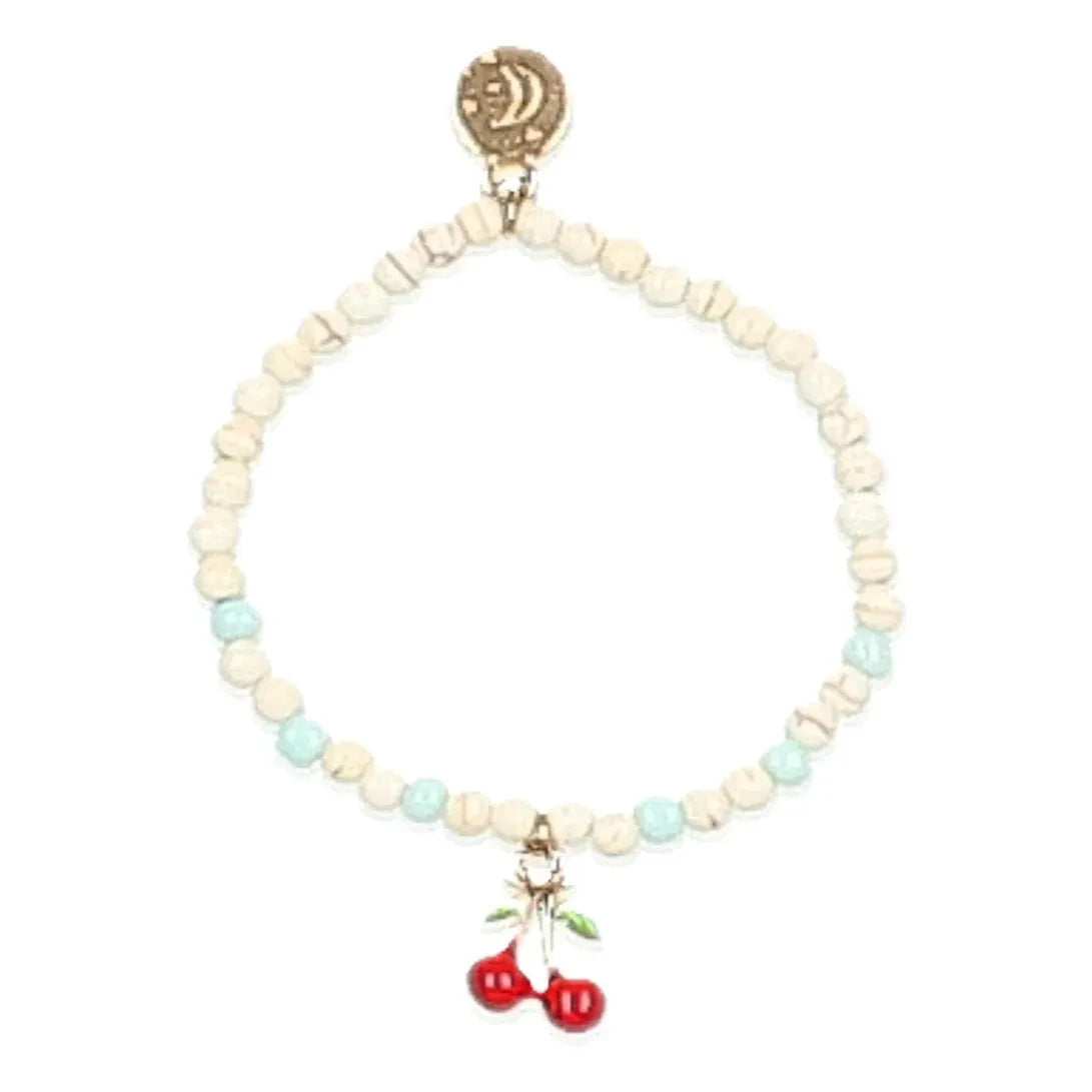 Búho - Pulsera de cereza | Rojo cereza