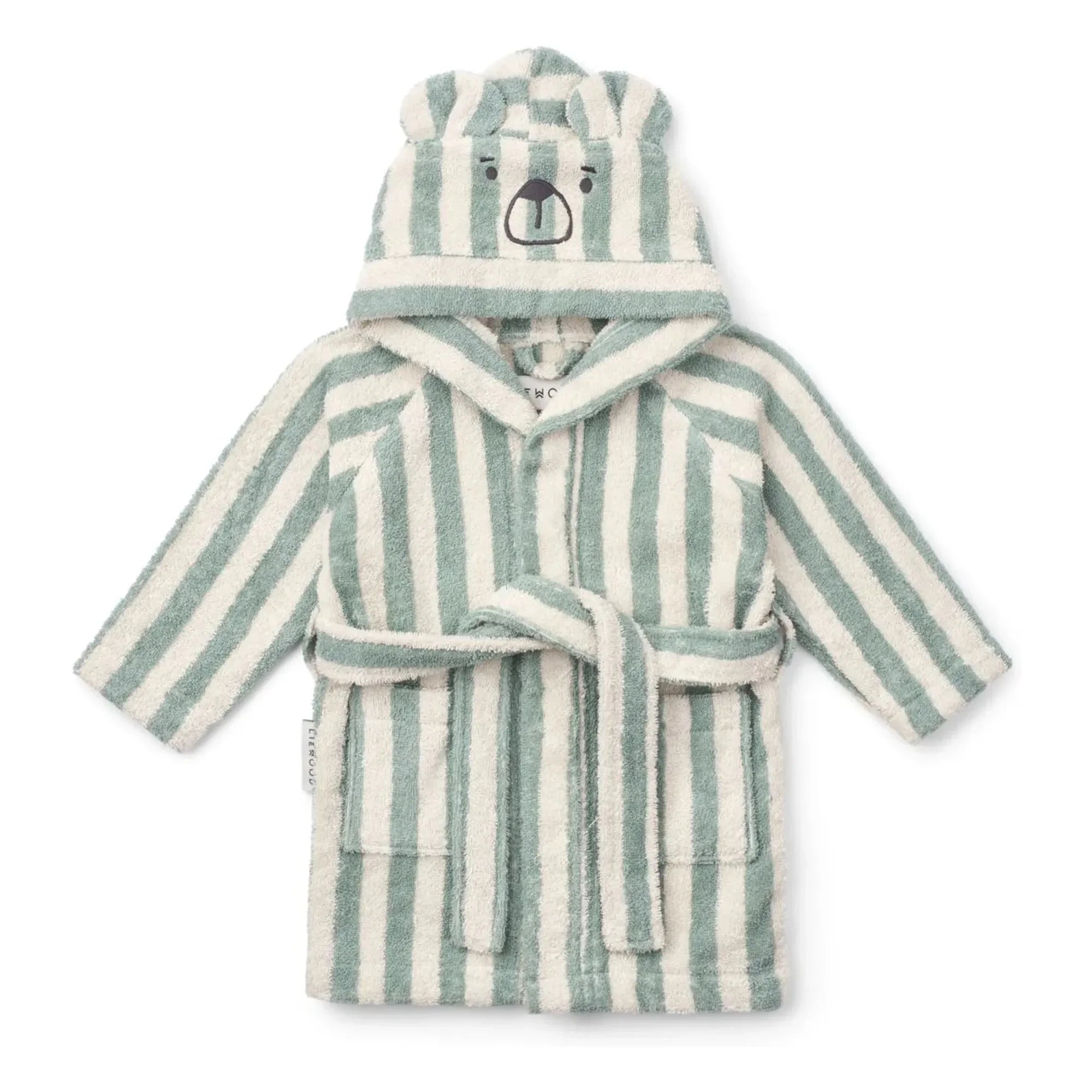 Liewood - Albornoz Lily a rayas color menta/crema