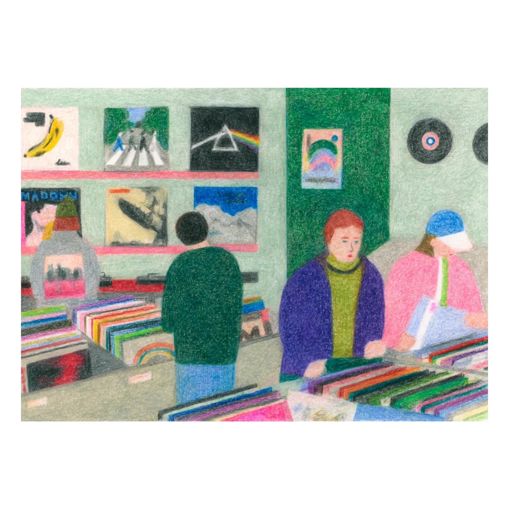 Póster de "Vinyl Shop" de Line Hachem para Paper Collective