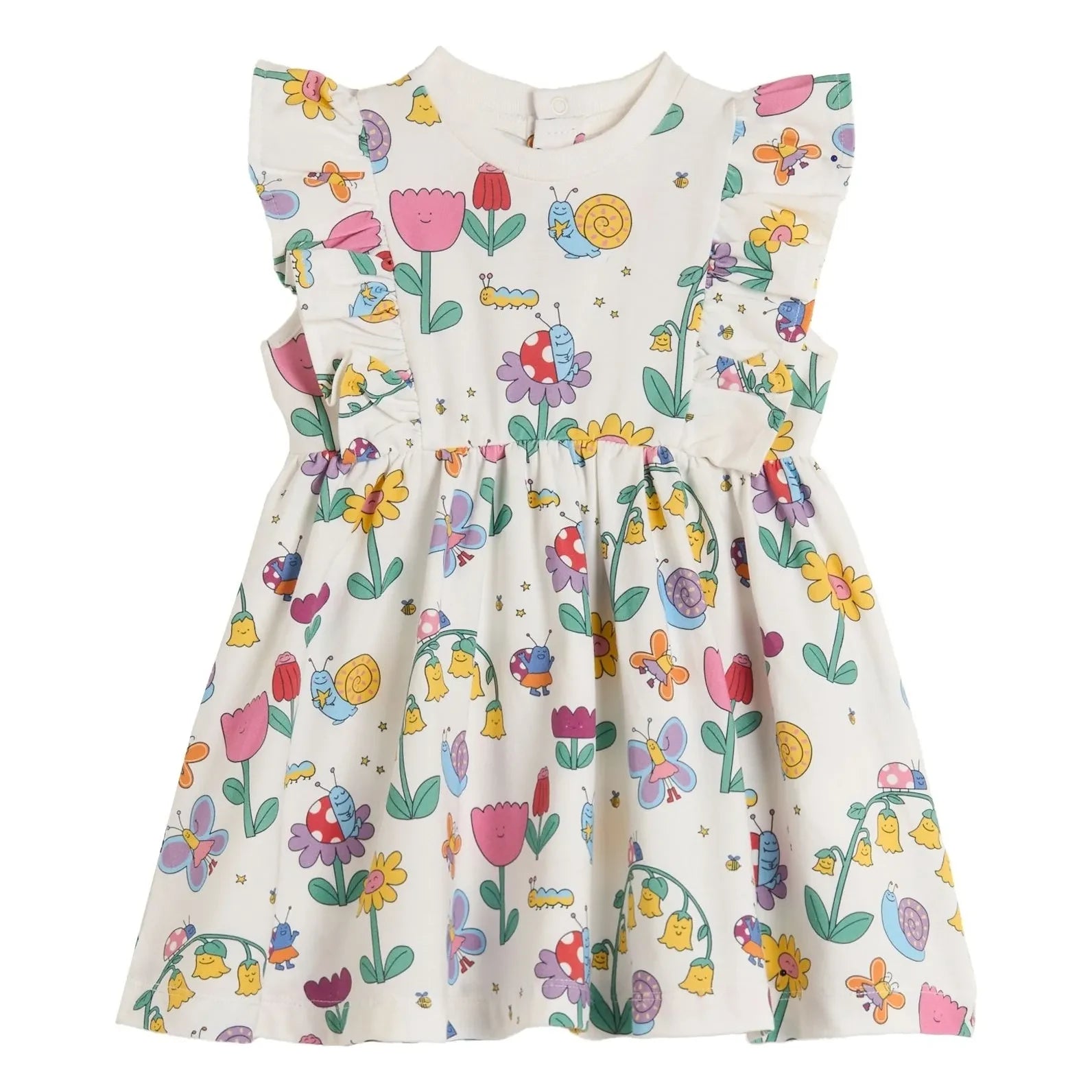 Stella McCartney Niños - Vestido floral de algodón orgánico | Marfil