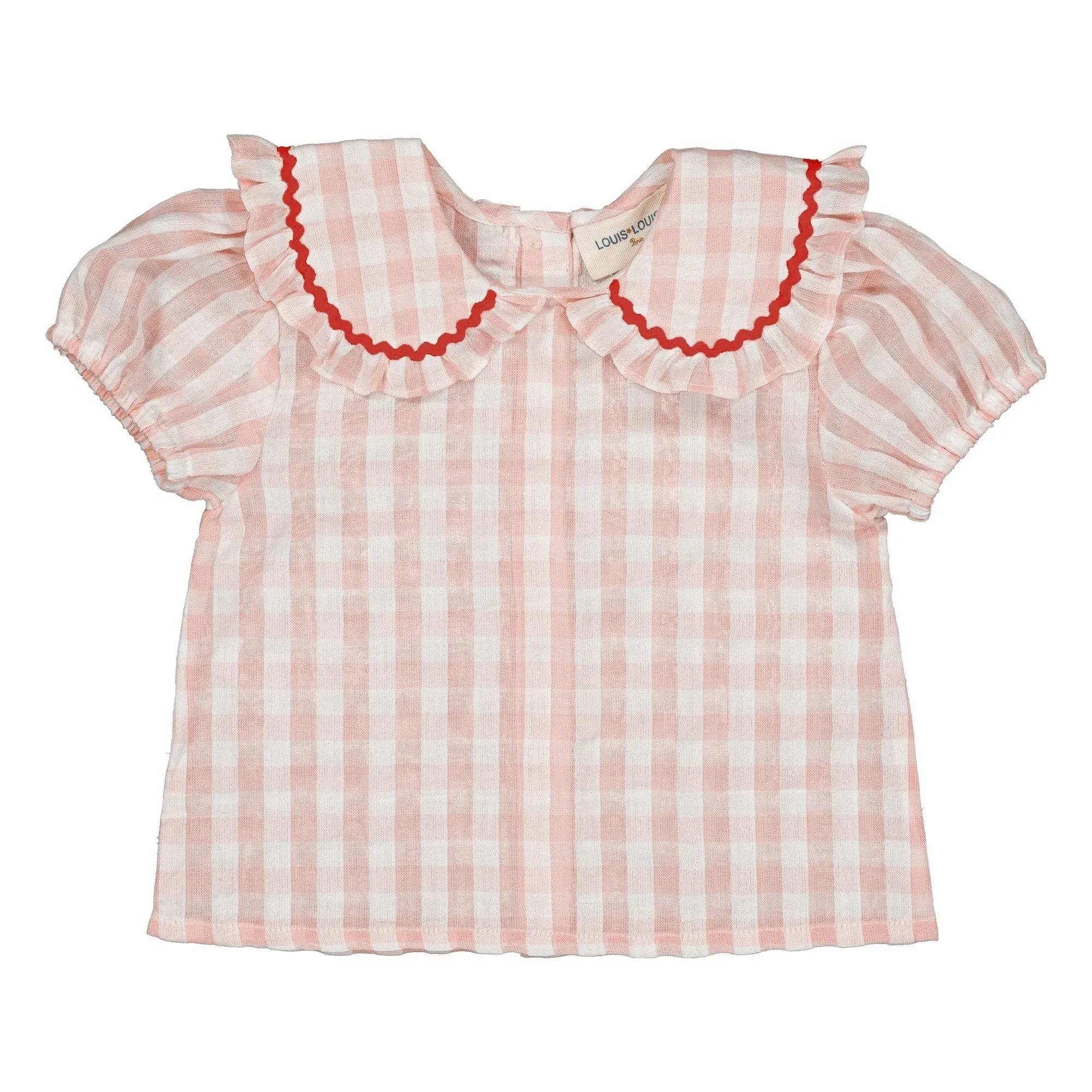 Louis Louise - Blusa Cuello Claudine Shana Vichy | Rosa Claro