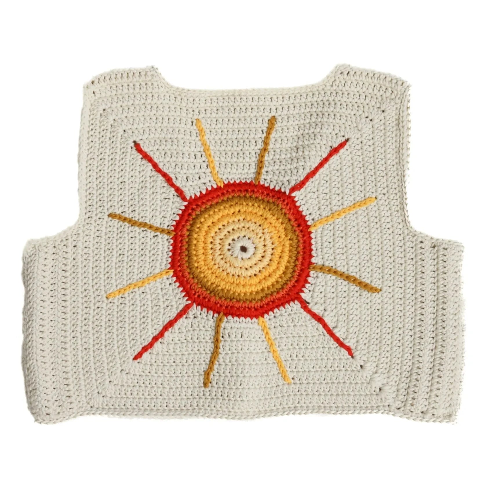 Kalinka - Chaleco sahariano sin mangas a crochet | Crudo