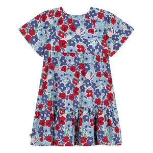 Petit Bateau - Vestido con estampado floral de popelina de algodón orgánico | Azul
