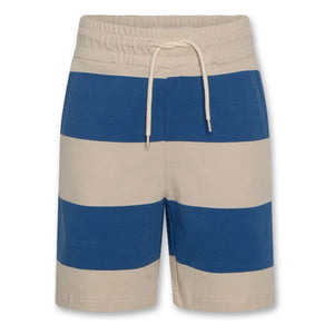 AO76 - Pantalón corto Eliot de algodón reciclado a rayas | Azul