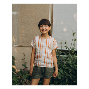 Matona - Camiseta de lino a rayas Easy | Blanco roto