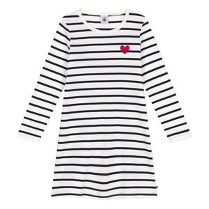 Petit Bateau - Camisón de rayas | Azul marino