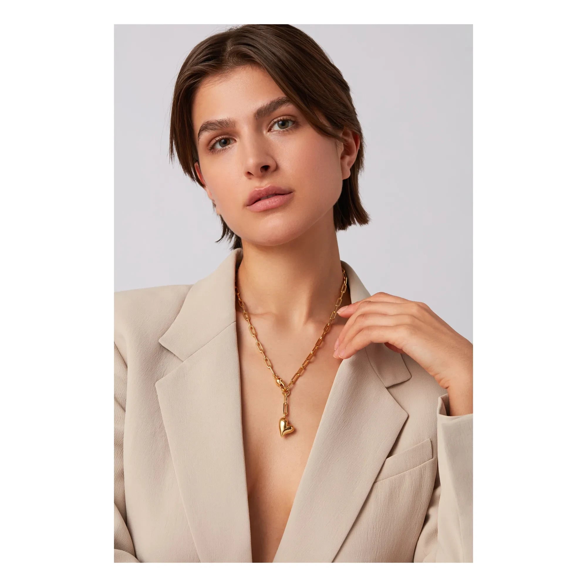 Jenny Bird - Collar de Corazón Esponjoso | Dorado