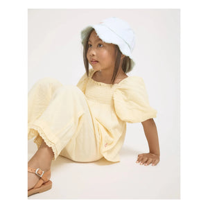 Búho - Blusa de manga abullonada de algodón orgánico | Amarillo