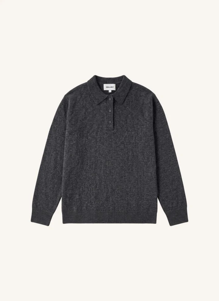 Smallable Man - Suéter de Polo de Lana Merino Chopin | Gris carbón