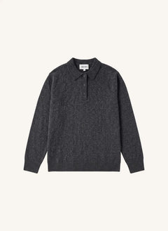 Smallable Man - Suéter de Polo de Lana Merino Chopin | Gris carbón