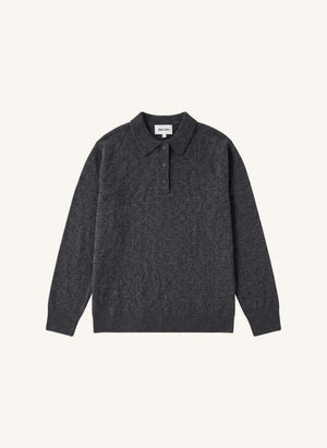 Smallable Man - Suéter de Polo de Lana Merino Chopin | Gris carbón