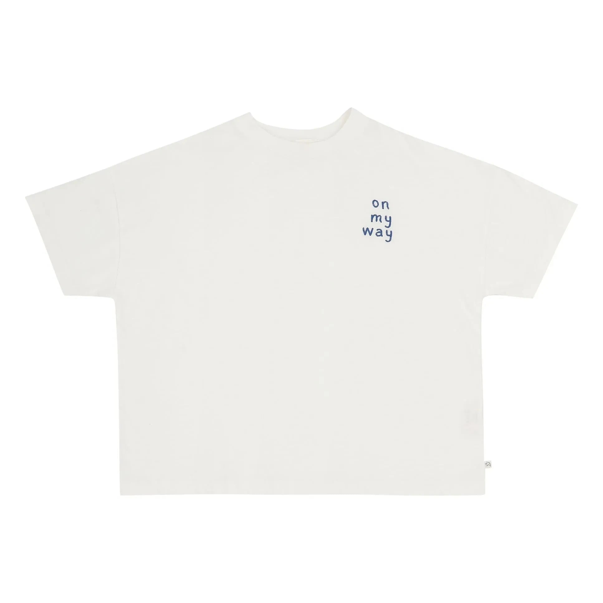 Jenest - Camiseta Ancha de Algodón Orgánico "I'm On My Way" | Blanca