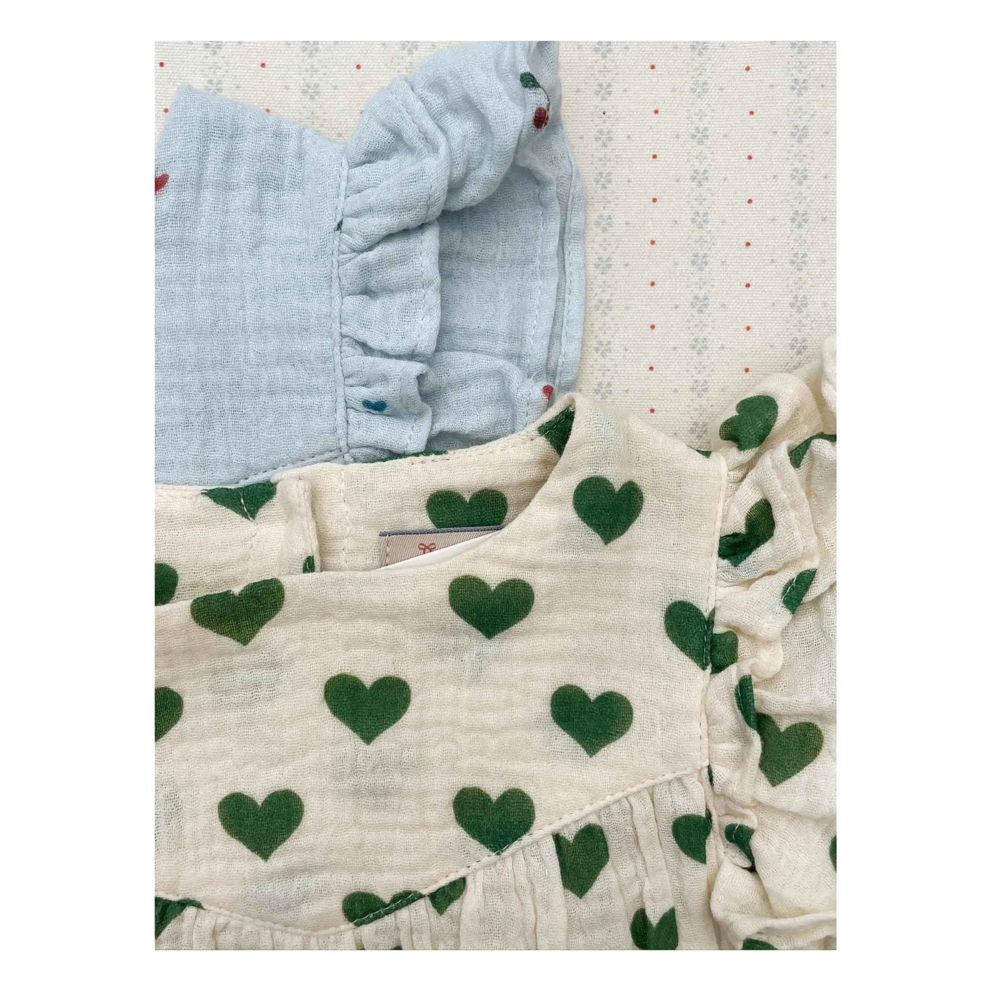 Konges Sløjd - Mono de Algodón Orgánico Coco Hearts | Crudo