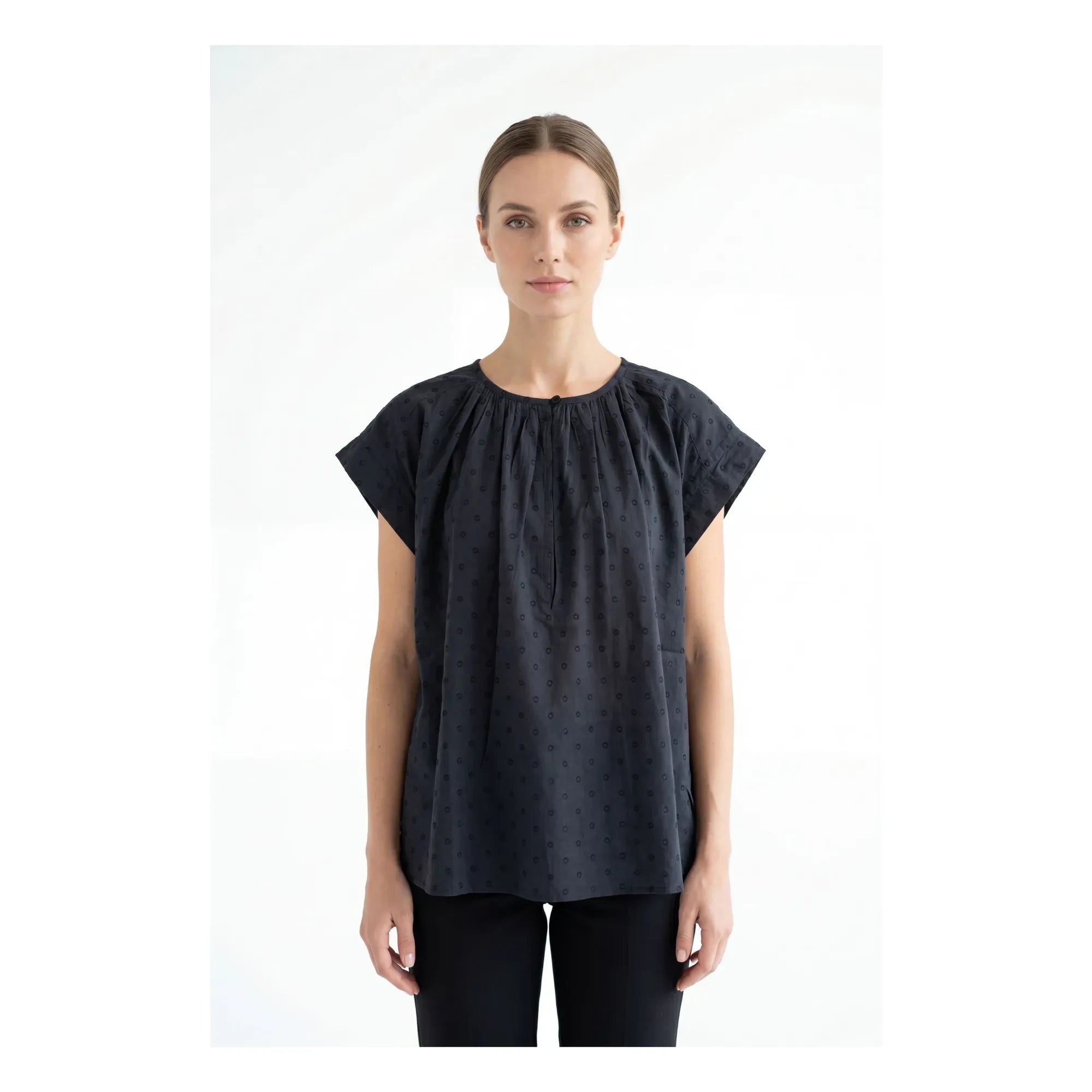 BELLEPIECE - Blusa de algodón Sistelo | Gris