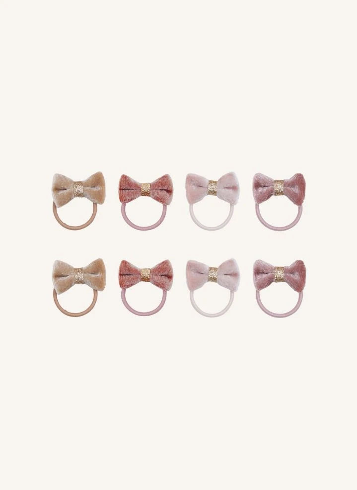 Mimi & Lula - Set de 8 scrunchies T'bell con nudo | Rosa