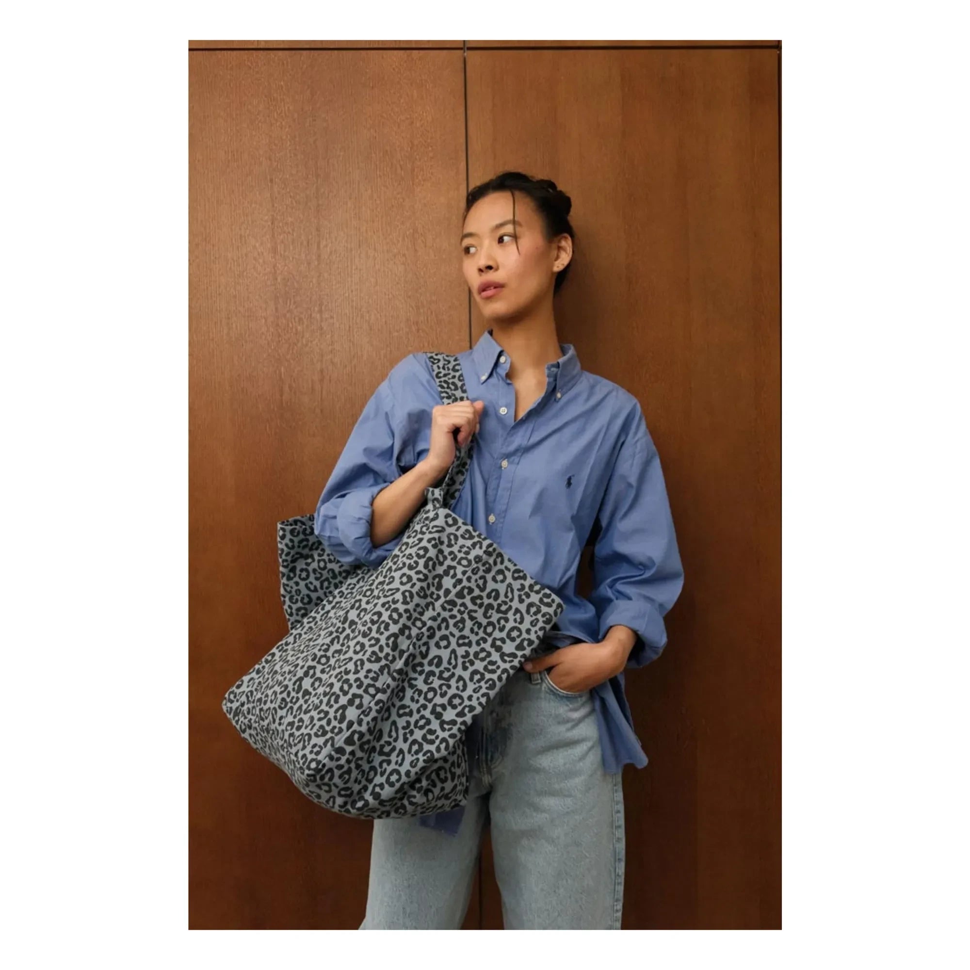 Rose in April - Elisabeth Graou bolso tote | Azul