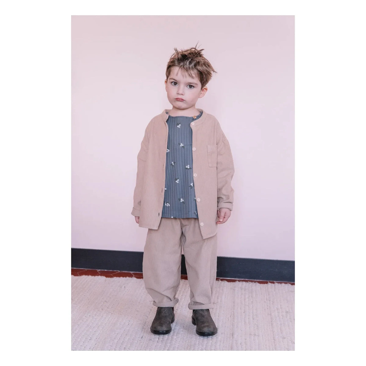 Studio Bohème - Camisa de terciopelo de algodón orgánico Jim Ribana | Taupe marrón