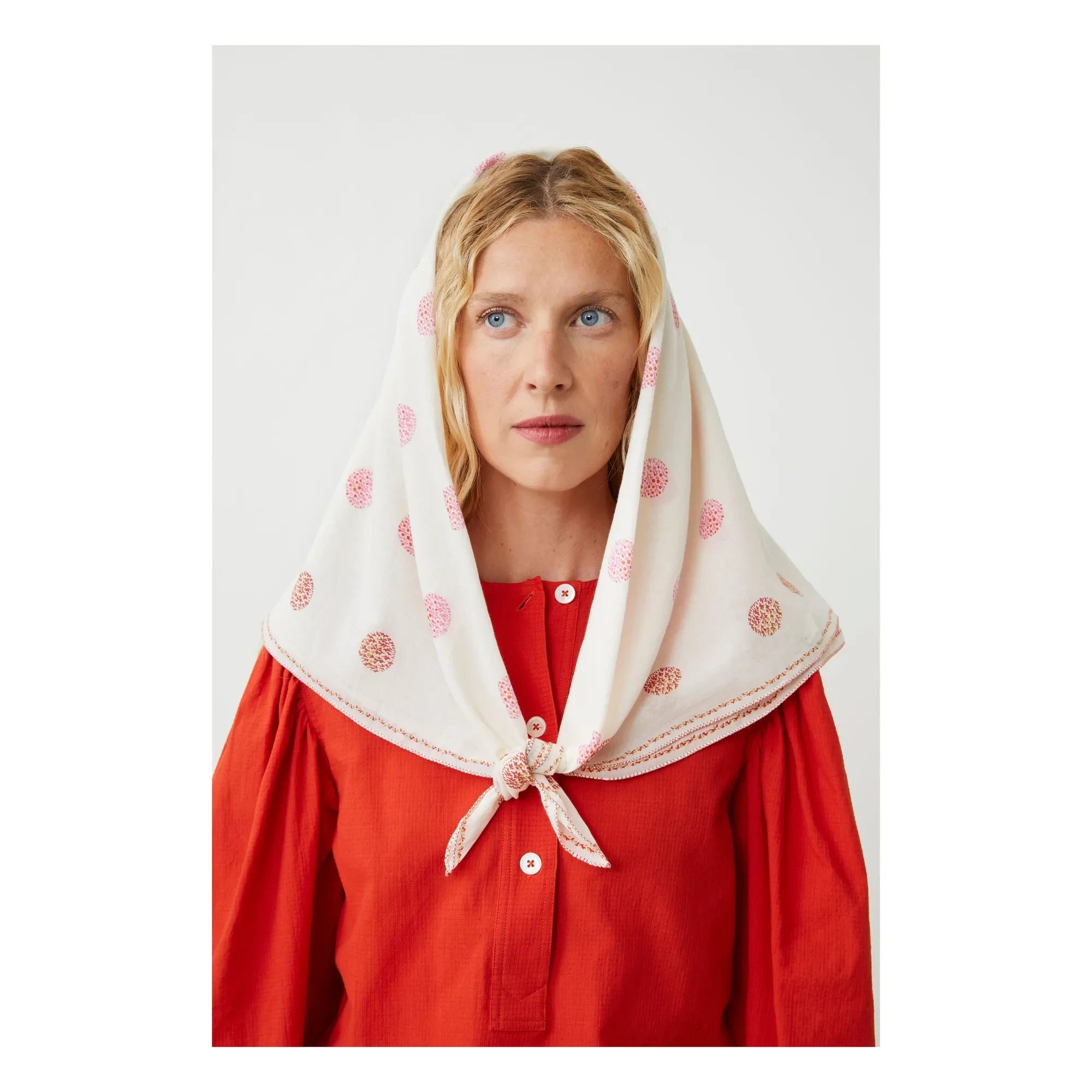 Moismont - Foulard de perlas N°820 Algodón | Blanco