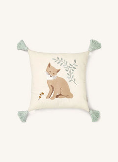Cam Cam - Almohada Bordada Woodland | Ecru