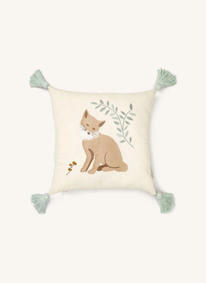 Cam Cam - Almohada Bordada Woodland | Ecru
