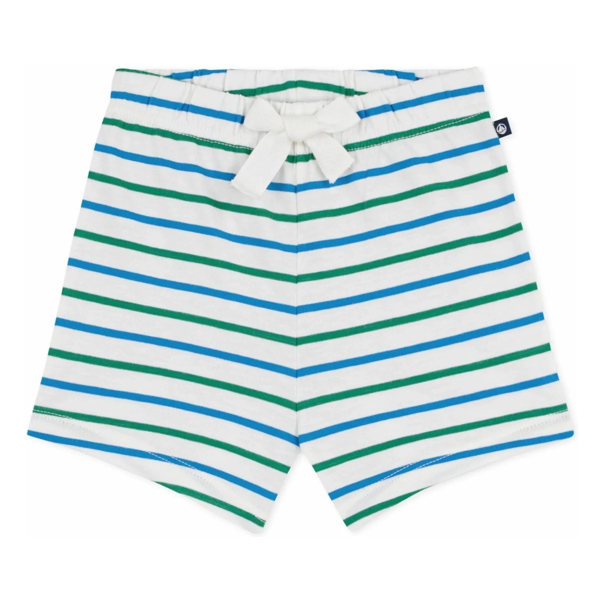 Petit Bateau - Pantalones cortos polares de rayas | Blanco