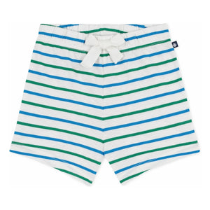 Petit Bateau - Pantalones cortos polares de rayas | Blanco