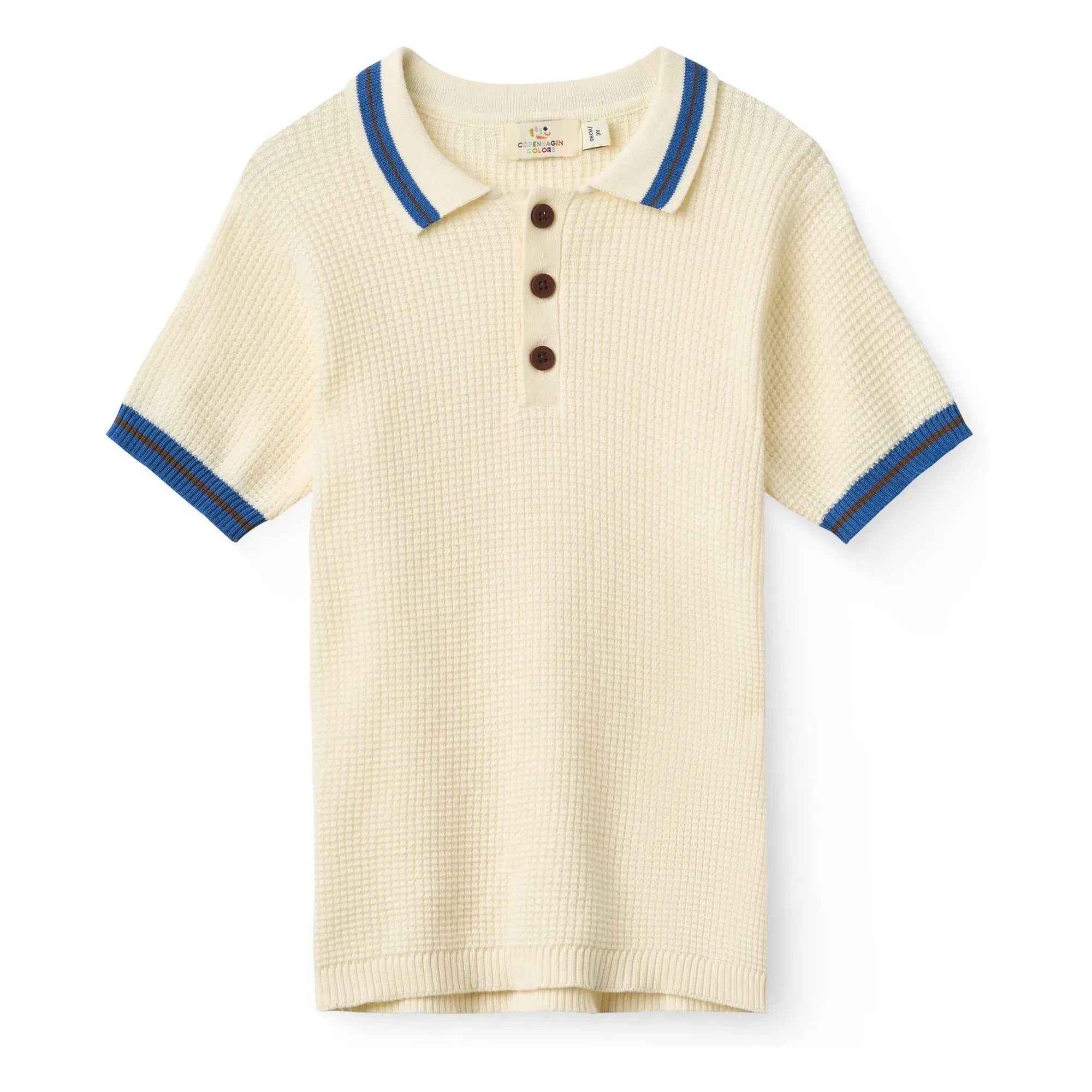 Copenhagen Colors - Polo de algodón orgánico a rayas abullonadas | Amarillo pálido