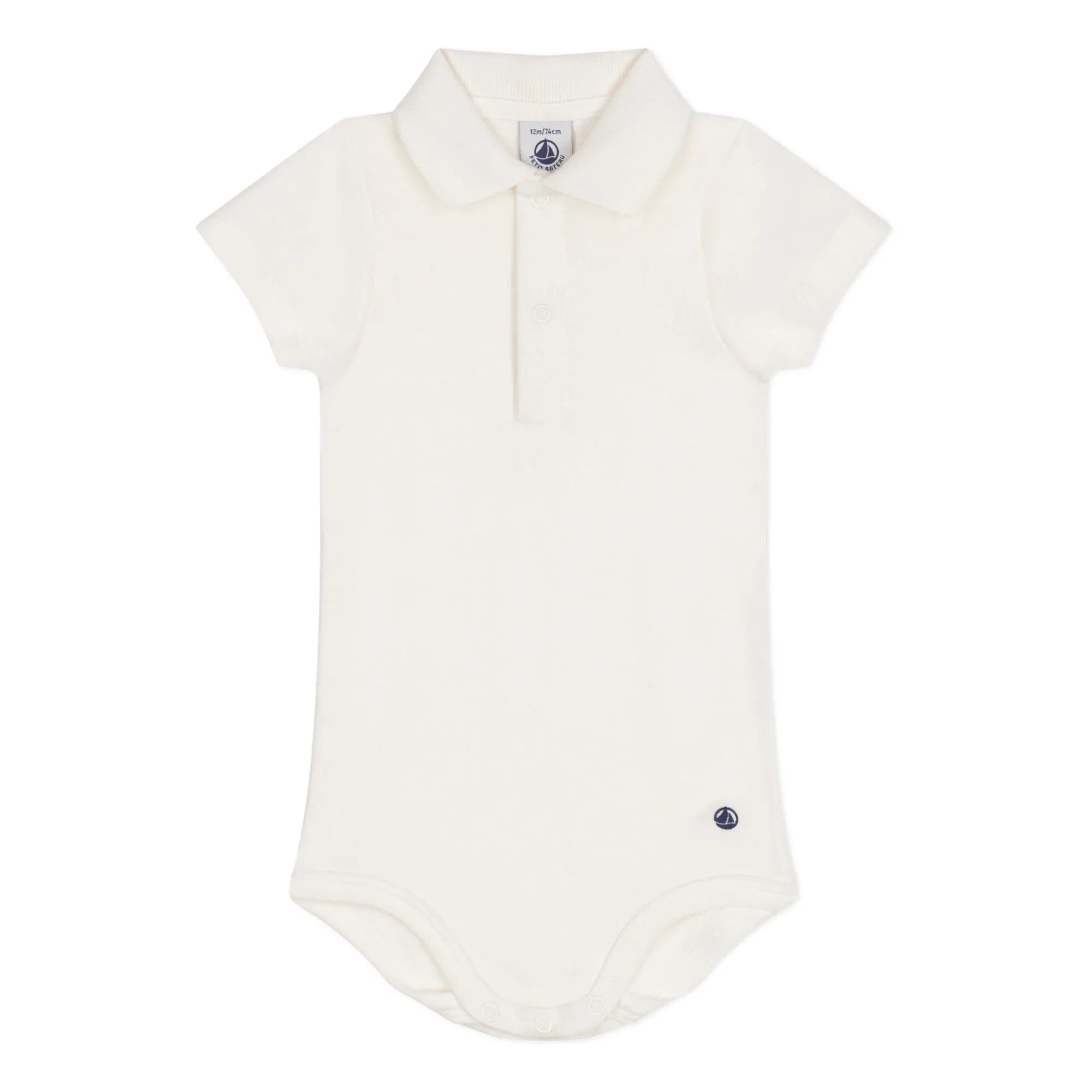Petit Bateau - Body de cuello alto | Blanco
