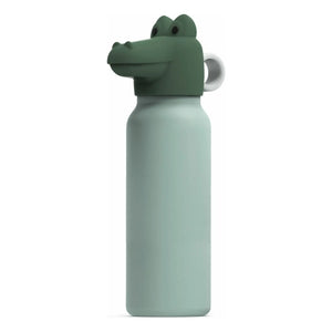Liewood - Botella de agua Falk Cocodrilo - 350 ml | Menta/Verde hoja