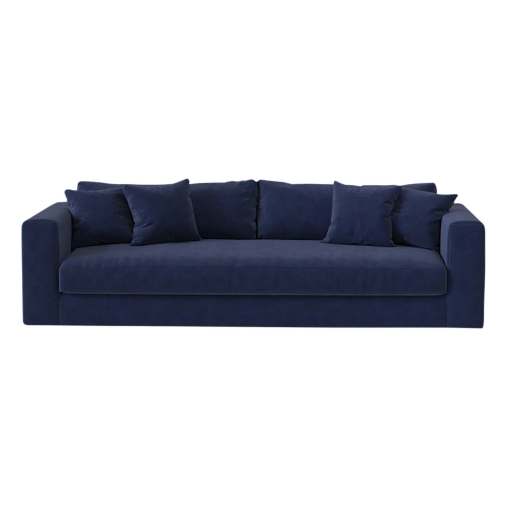 Sofá de 3 plazas abierto Panac Edition - Bellechasse, terciopelo crudo - 240 cm | Azul marino