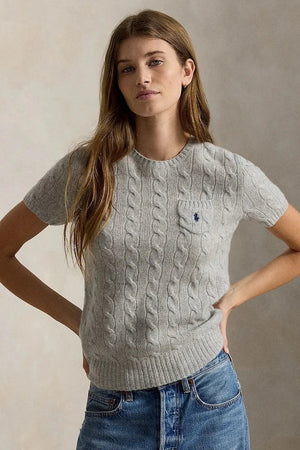 Polo Ralph Lauren Suéter de lana de manga corta para mujer