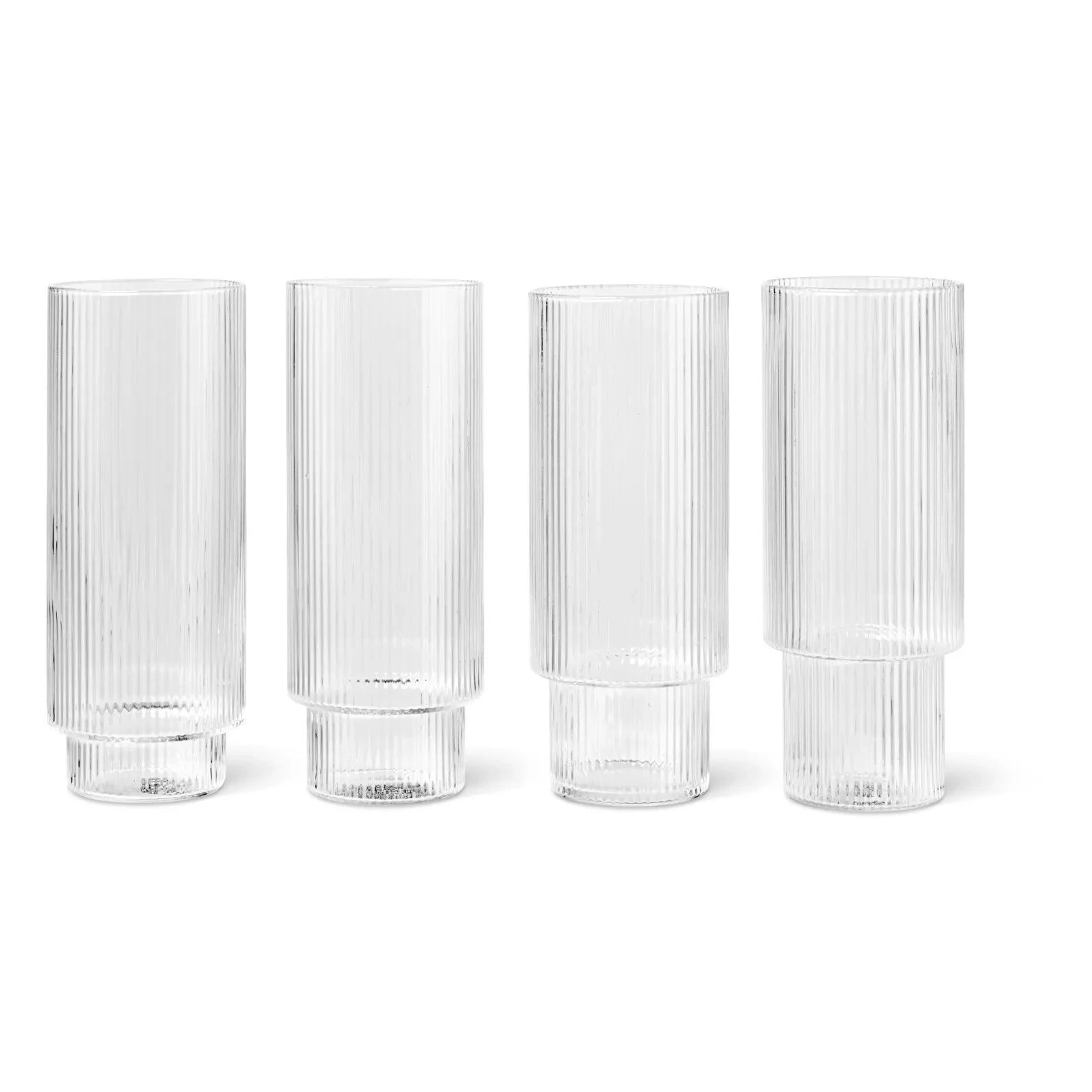 Ferm Living - Vasos altos Ripple - Set de 4