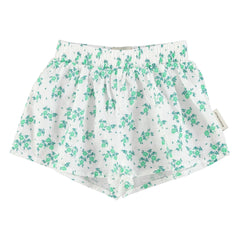 Piupiuchick - Pantalón corto de algodón orgánico con estampado floral | Blanco