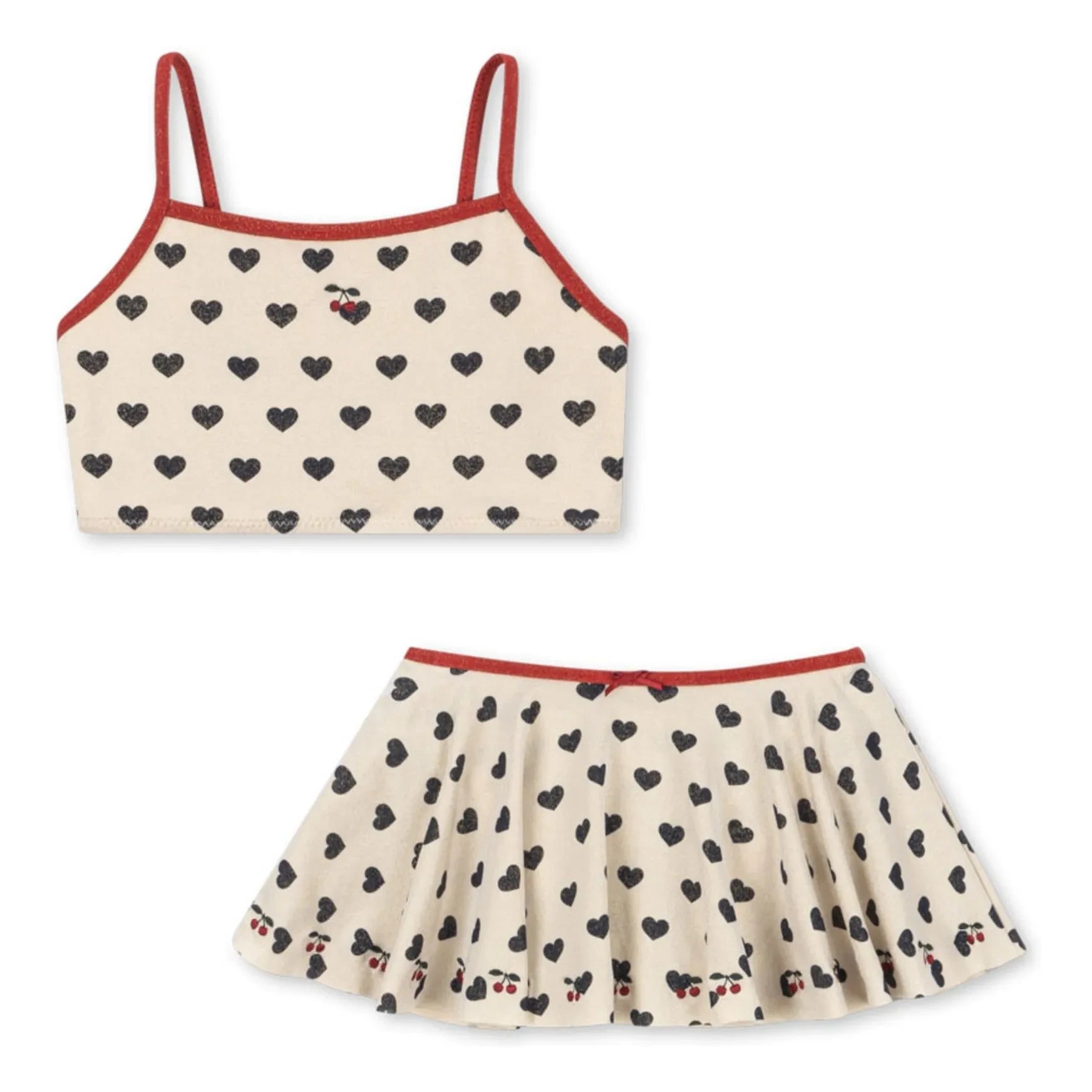 Konges Sløjd - Traje de baño Manon Hearts con falda brillante | Crudo