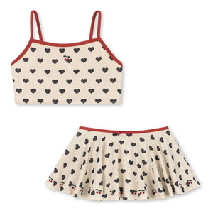 Konges Sløjd - Traje de baño Manon Hearts con falda brillante | Crudo