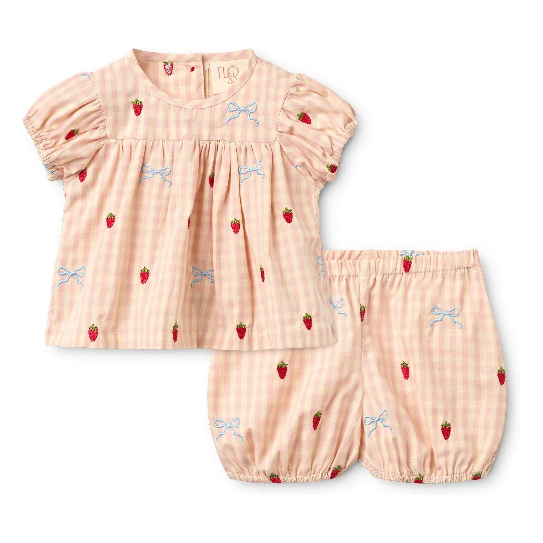 Flöss - Conjunto de blusa y shorts Dolly Vichy | Albaricoque